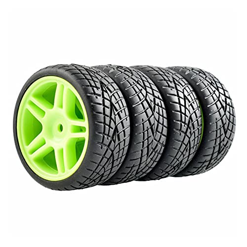 HUVNEXA 4-teiliges Gummireifen-ABS-Rad, for HSP, for HPI, 1:10 On-Road Car RC 905-8001 RC-Autoreifen(905G-8001) von HUVNEXA