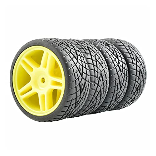 HUVNEXA 4-teiliges Gummireifen-ABS-Rad, for HSP, for HPI, 1:10 On-Road Car RC 905-8001 RC-Autoreifen(905Y-8001) von HUVNEXA