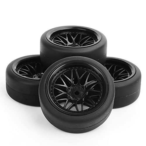 HUVNEXA Flache Drift-Reifen und Felgen im Maßstab 1/10, for HPI, for HSP, RC On-Road-Rennwagen mit 6 mm Versatz und 12 mm Antriebssechskant RC-Autoreifen von HUVNEXA