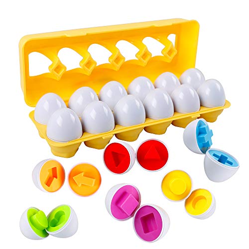 HVDHYY Spielzeug Eier Kinder Passendes12Stck Farbe und Formen Lern Sortierspielzeug Plastik Ostereier Montessori Pädagogisches Puzzle ab 18monate für Weihnachten Kindertag Geburtstagsgeschenk HVDHYY Spielzeug Eier Kinder Passendes12Stck Farbe und Formen Lern Sortierspielzeug Plastik Ostereier Montessori Pädagogisches Puzzle ab 18monate für Weihnachten Kindertag Geburtstagsgeschenk von HVDHYY