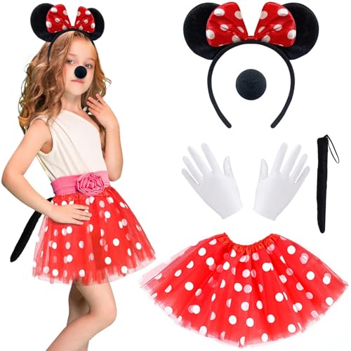 6 Stück Mouse Kostüm Mädchen Kinder 3-8 Jahre Set Karneval Maus Kostüm Kinder Maus Rock mit Maus Mouse Ohren Haarreif Tierkostüm Mini Maus Mouse Kostüme für Kinder Fasching Kindheitshelden Cosplay 6 Stück Mouse Kostüm Mädchen Kinder 3-8 Jahre Set Karneval Maus Kostüm Kinder Maus Rock mit Maus Mouse Ohren Haarreif Tierkostüm Mini Maus Mouse Kostüme für Kinder Fasching Kindheitshelden Cosplay von HVIERO