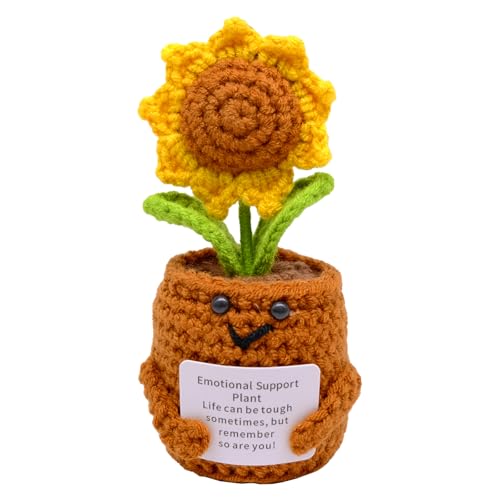 HVIHWI Handgefertigte Häkelblumen, emotionale Unterstützung, Geschenk, kleine getopfte gestrickte Schreibtischdekorationen, niedliches rotes Herzgarn, Topfpflanze, motivierendes Geschenk zum Jäten HVIHWI Handgefertigte Häkelblumen, emotionale Unterstützung, Geschenk, kleine getopfte gestrickte Schreibtischdekorationen, niedliches rotes Herzgarn, Topfpflanze, motivierendes Geschenk zum Jäten von HVIHWI