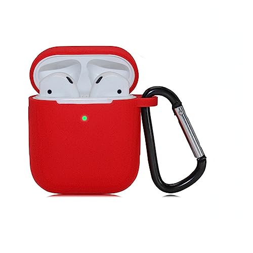 HVO HOV67 AirPods 1/2 geeignet für staubdichte weiche Silikon Funk Bluetooth Schlüsselanhänger stoßfeste Kopfhörerhülle (rot), Rotwein von HVO