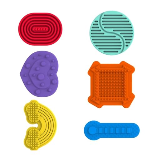 HVRFJXI Packung Von 6 Sensorischen Sorge Stones Texturspielzeug Für Kinder Stressabbau Und Konzentration Mit Weicher Silikon Und Regenbogenfarbe von HVRFJXI
