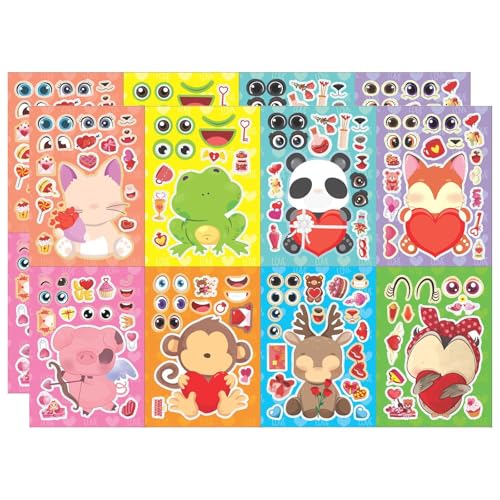 HVRFJXI Kinder Puzzle Aufkleber Cartoon Thema Aufkleber Jungen Mädchen Cartoon Kätzchen Tieraufkleber Puzzle von HVRFJXI