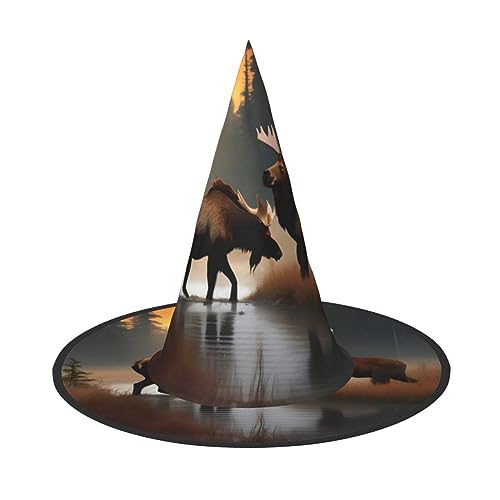 HVTTIOR Hirschbär, Elch, bedruckt, vielseitig, Karneval, Halloween, Hut für Themen, Cosplay, Maskerade, Urlaub, Dekor-Hut HVTTIOR Hirschbär, Elch, bedruckt, vielseitig, Karneval, Halloween, Hut für Themen, Cosplay, Maskerade, Urlaub, Dekor-Hut von HVTTIOR