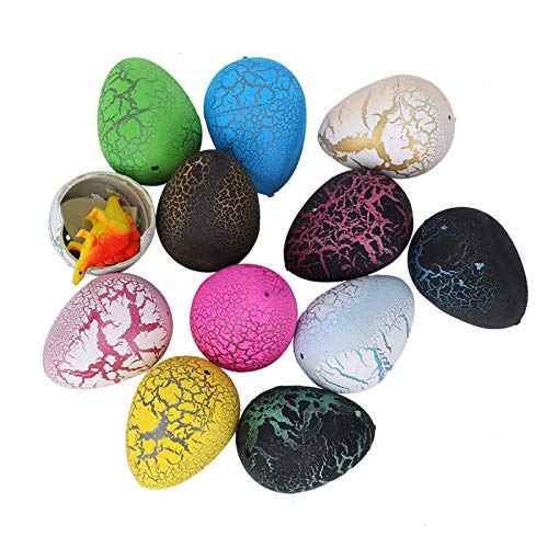HWGING 12pcs Dinosaurier Inkubieren Inkubieren Wachsendes Eier Bildungsspielzeug für Kinder Kinder (3 Risse gemischt mit 12 Farben) von HWGING