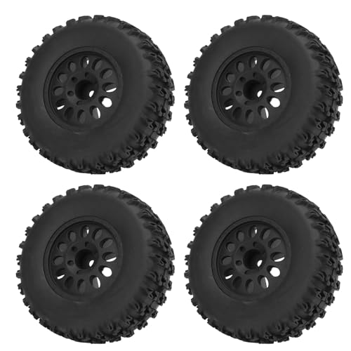 HWGING 4 Stück 1/10 RC-Räder 110 mm Durchmesser 45 mm Breite 12 mm Stecker Gummi Kunststoff RC LKW Kurzkursräder für Slash von HWGING
