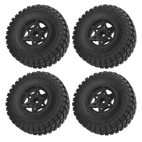 HWGING 4 Stück RC LKW-Räder mit kurzer Strecke, 120 mm Durchmesser, Gummireifen, sechseckige Kunststoffnabe 1/10 RC LKW-Räder für Slash 4x4 2WD von HWGING