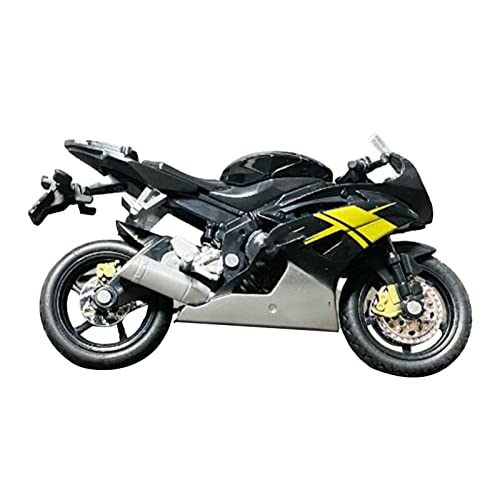 HWGING Motorrad-Spielzeugmodell aus schwarzer Legierung, 1:18, mit schwenkbarem Vorderrad, Stoßfedern, Halterung für die Dekoration des Hauses und für pädagogische Zwecke von HWGING