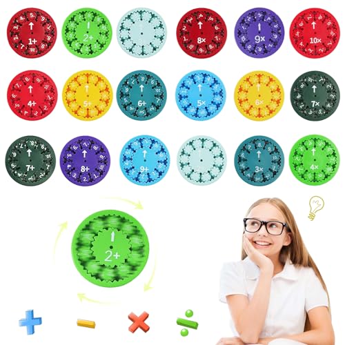18 Stück Mathe Fidget Spinner, Math fakten Fidget Spinner, Math Fidget Spinner, Zahlen Fidget Spinner Spielzeug, rechenwirbel, Lustige Mathe Lern Fidget Toys Für Kinder, Mathe-Unterrichtsspiele von HWJPDMBD
