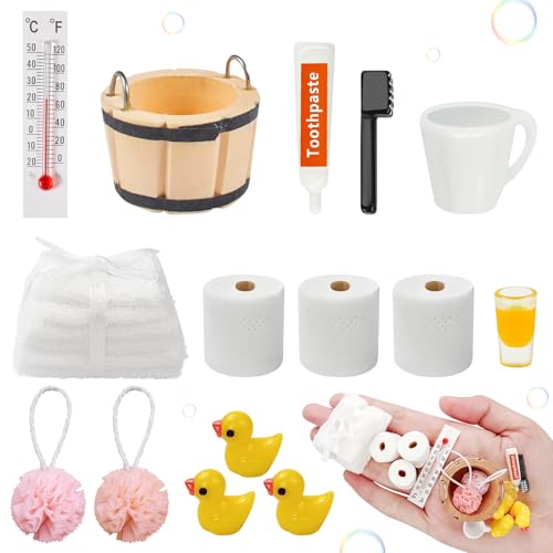 Wichtel Zubehör, 15pcs Miniatur Wichtelzubehör Bade-Set, Miniatur zubehör, Wichtel Wasch Set, Miniatur Wichtel Zubehör, wichtel zubehör Weihnachten, Badeutensilien für Wichteltür Weihnachten Deko Wichtel Zubehör, 15pcs Miniatur Wichtelzubehör Bade-Set, Miniatur zubehör, Wichtel Wasch Set, Miniatur Wichtel Zubehör, wichtel zubehör Weihnachten, Badeutensilien für Wichteltür Weihnachten Deko von HWJPDMBD