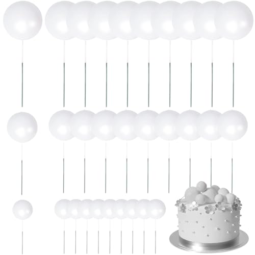 Cupcake Topper, 30pcs Schaumkugel -Kuchen -Topper, 3 Größen Geburtstagstorte, DIY Dekoration Vorräte für Hochzeitstag Geburtstag Babyparty Cupcake Cupcake Topper, 30pcs Schaumkugel -Kuchen -Topper, 3 Größen Geburtstagstorte, DIY Dekoration Vorräte für Hochzeitstag Geburtstag Babyparty Cupcake von HWXZUUO