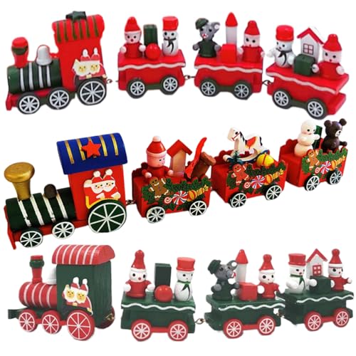 HWXZUUO 3pcs Weihnachtszug Dekor süße hölzerne Mini -Weihnachtszug 3 Stile Exquisite kreative Dekor für Kinder Geschenkfestival Party Home Dekoration HWXZUUO 3pcs Weihnachtszug Dekor süße hölzerne Mini -Weihnachtszug 3 Stile Exquisite kreative Dekor für Kinder Geschenkfestival Party Home Dekoration von HWXZUUO