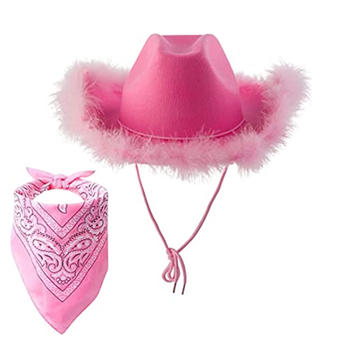 HWXZUUO Cowboyhut Cowgirl Hüte mit Schal -Kostüm -Accessoire Set für Halloween Bachelorette Party Me Party Kostüme 2pcs HWXZUUO Cowboyhut Cowgirl Hüte mit Schal -Kostüm -Accessoire Set für Halloween Bachelorette Party Me Party Kostüme 2pcs von HWXZUUO