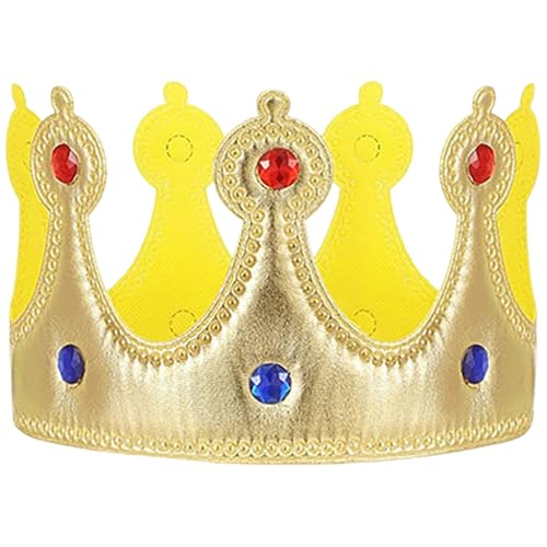 HWXZUUO Kinderkrone, Goldkronenhut mit Edelsteinen, wiederverwendbare Königskronen für Kinder, Jungen, Mädchen, Feier für Geburtstagsfeier HWXZUUO Kinderkrone, Goldkronenhut mit Edelsteinen, wiederverwendbare Königskronen für Kinder, Jungen, Mädchen, Feier für Geburtstagsfeier von HWXZUUO