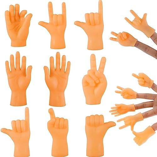 HXC Mini Hände Kleine Hände Kieselgel Mini Fingerpuppen Mini Hände für Finger 9 Stück Gummi Minihände Set für Party von HXC