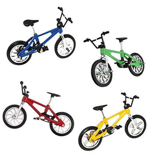 HXHWKEN 4 Stück Finger Fahrrad Mini Fahrrad Spielzeug Legierung Miniatur Mountainbike Ornamente für Kinder Jungen Mädchen Geschenk Spielzeug von HXHWKEN