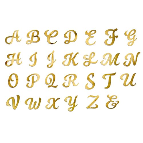 26 Stück goldene Kuchendekorationen mit Buchstaben A-Z, verspiegelte Gold-Plektren für Kuchendekorationen, Jahrestage, Hochzeitsbedarf 26 Stück goldene Kuchendekorationen mit Buchstaben A-Z, verspiegelte Gold-Plektren für Kuchendekorationen, Jahrestage, Hochzeitsbedarf von HXNH