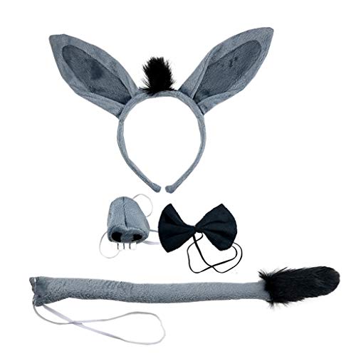 Dunkey Stirnband Tierhaarreifen Faux Dunkey Ohren Plüsch Pferdeohren Realistisches Halloween Stirnband Pferd Cosplay von HXNH