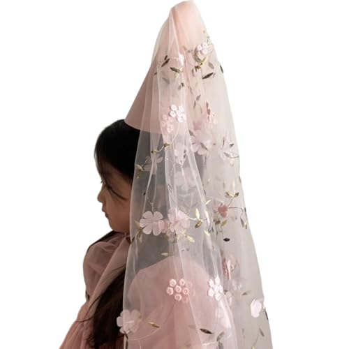 Geburtstagshut mit besticktem Blumenschleier, langer Partyhut, Kopfschmuck, Accessoire für Frauen und Mädchen, Geburtstagsparty-Zubehör, elegante Brautduschen, Haar-Accessoire Geburtstagshut mit besticktem Blumenschleier, langer Partyhut, Kopfschmuck, Accessoire für Frauen und Mädchen, Geburtstagsparty-Zubehör, elegante Brautduschen, Haar-Accessoire von HXNH