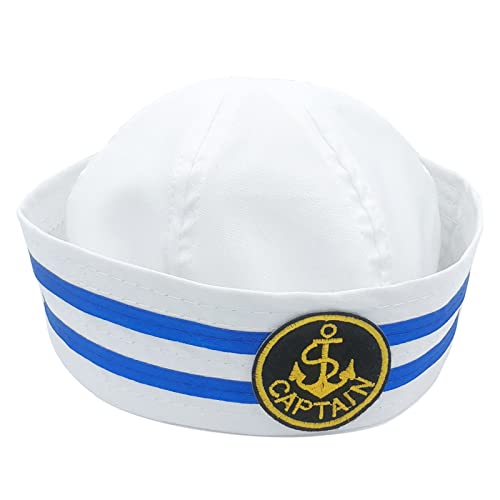 HXNH Matrosen-Schiffskapitän weißer Hut für Erwachsene und Kinder, Marineblau, Meeresbootfahren, Party, Cosplay-Outfit HXNH Matrosen-Schiffskapitän weißer Hut für Erwachsene und Kinder, Marineblau, Meeresbootfahren, Party, Cosplay-Outfit von HXNH