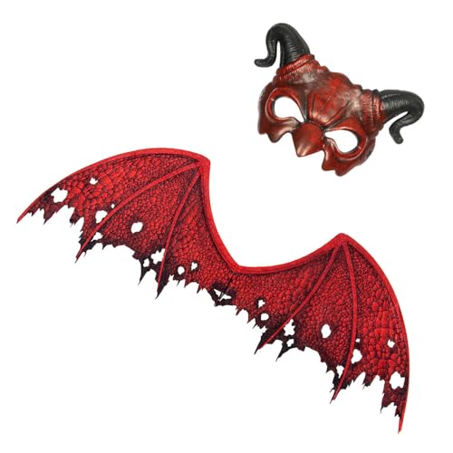 HXNH Teufelskostüm-Zubehör für Erwachsene, Teufelsflügel, Rollenspiel-Outfit für Männer und Frauen, Cosplay-Partys und Fotografie, Mehrzweck-Cosplay-Flügel von HXNH