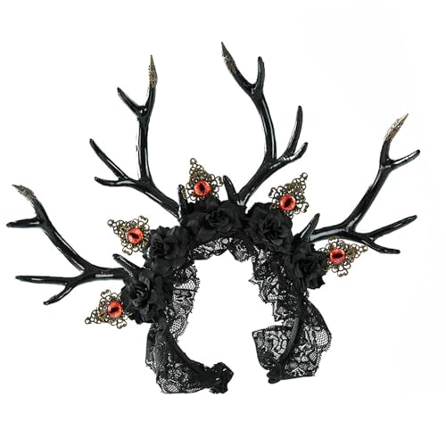 Halloween Punk Hirschgeweih Stirnband mit dämonischen Augen Design Haarschmuck für Kostümpartys und Cosplay Event Dämonisches Auge Haarband für Erwachsene Halloween Punk Hirschgeweih Stirnband mit dämonischen Augen Design Haarschmuck für Kostümpartys und Cosplay Event Dämonisches Auge Haarband für Erwachsene von HXNH
