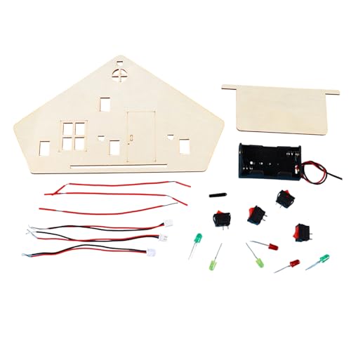 STEM Science Experimentier-Kits, Holzhausmodell mit LED-Lichtern, Lernspielzeug für Physik, Studenten, Wissenschaft, Experimentier-Kits, Holzhaus mit LED-Lichtwechsel für Physik-Unterricht STEM Science Experimentier-Kits, Holzhausmodell mit LED-Lichtern, Lernspielzeug für Physik, Studenten, Wissenschaft, Experimentier-Kits, Holzhaus mit LED-Lichtwechsel für Physik-Unterricht von HXNH