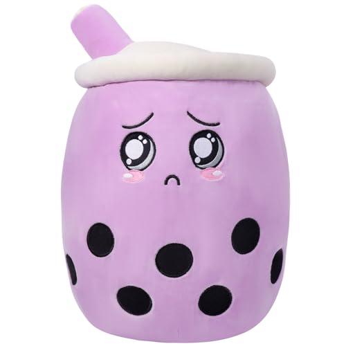 HXPLN Bubble Tea Kuscheltier 50cm, Kawaii Plüschtier, Kissen Süße Plüschtiere für Mädchen und Jungen, PlüSch Spielzeug für Kinder Erwachsene (Lila) von HXPLN