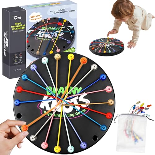 Brainy Knots,Twisted Seil Puzzlespiel,Rope Knot Logic Game,Logik Spiele Knot für Kinder ab 3,Logik Puzzle Brettspiel,Twisted Rope Puzzle-Spiel,Familienspiele für Kinder und Erwachsene von HXRCDFJY