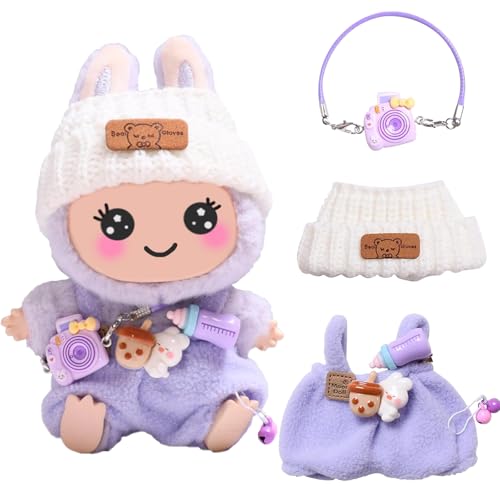 Niedliche Mini Plüsch Puppen Kleidung,Passende Bekleidung für 17cm Plüsch,Puppe Kleidung DIY Outfit,Niedliche Mini Plüsch Puppen Kleidung,für DIY Kinder Geschenke (B) von HXRCDFJY