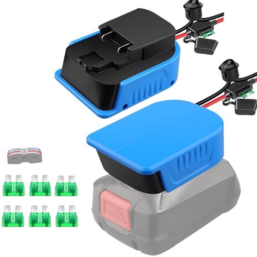 HXTMOJU 2 Stück Power Wheel Adapter für Bosch Professional 18V System GBA Akku Lithium Akkus, Dock Stromanschluss mit 14AWG Sicherung und Schalter, Akku Adapter für RC Auto Heimwerker Robotik HXTMOJU 2 Stück Power Wheel Adapter für Bosch Professional 18V System GBA Akku Lithium Akkus, Dock Stromanschluss mit 14AWG Sicherung und Schalter, Akku Adapter für RC Auto Heimwerker Robotik von HXTMOJU