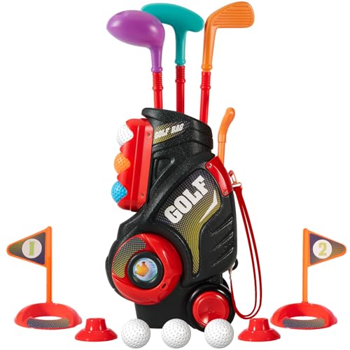 HYAKIDS Kinder Golf Set Spielzeug ab 3 4 5 Jahre Junge, Kinder Golfset mit Golfschläger Golfbällen Wagen, Indoor und Outdoor Garten Spiele, Draußen Spielzeug Golf Geschenk für Jungen Mädchen von HYAKIDS