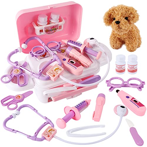 HYAKIDS Tierarzt Spielzeug mit Hund, Arztkoffer Kinder ab 3 Jahre, Tierarztkoffer Spielset, Spielzeug Rollenspiel Tierarzt Kit Kinderspielzeug für Mädchen Jungen HYAKIDS Tierarzt Spielzeug mit Hund, Arztkoffer Kinder ab 3 Jahre, Tierarztkoffer Spielset, Spielzeug Rollenspiel Tierarzt Kit Kinderspielzeug für Mädchen Jungen von HYAKIDS