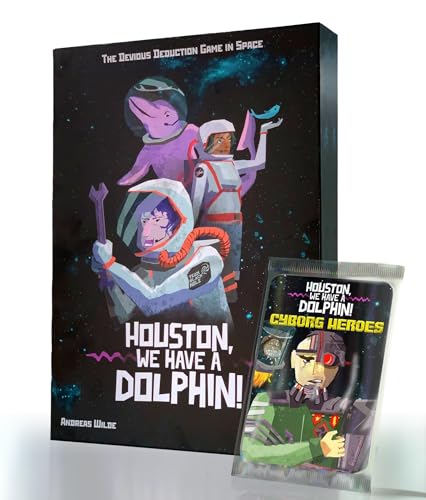 HYBR Houston, we Have a Dolphin! | Brettspiel - Social Deduction im Weltraum für 3-5 Spieler | + Cyborg-Erweiterung | Das Innovative Geschenk für Among Us Fans, Teens, Ehemann und Freund (HG011+HG012) von HYBR