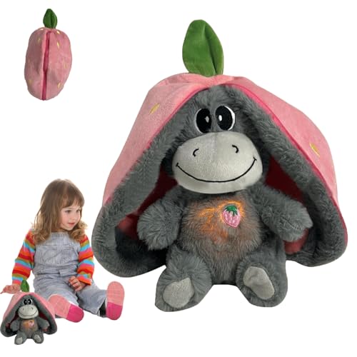 HYDTQCL Atmendes Kuscheltier, Schlafender Esel, mit Atembewegung und Musik, Babyparty und Neugeborenengeschenk von HYDTQCL