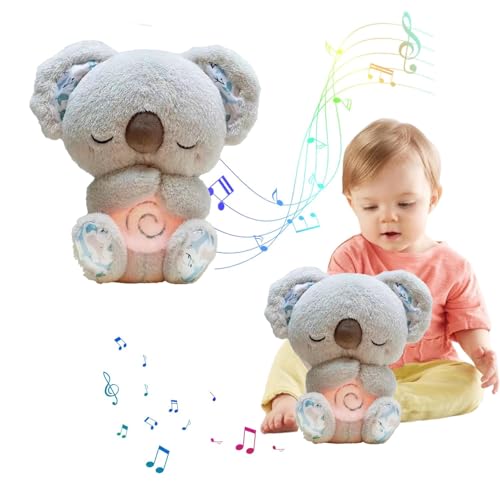HYDTQCL Schlummer Otter, Schlummer Otter mit Herzschlag, Schlummer Koala Kuscheltier, Schlummer Otter Kuscheltier mit Atembewegung und Musik, Babyparty und Neugeborenengeschenk (Koala) von HYDTQCL