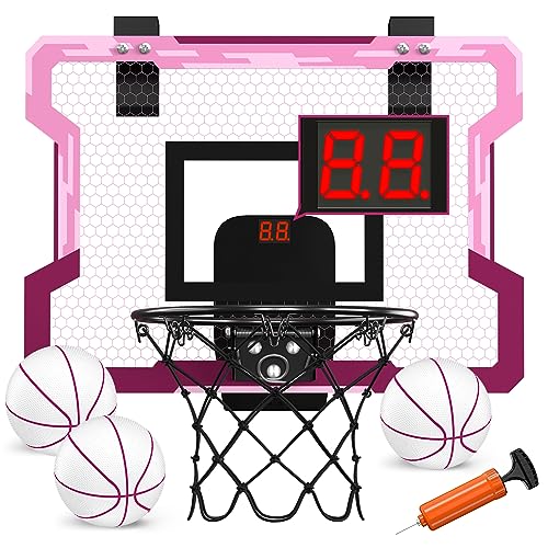 HYES Mini Basketballkorb für Kinder, Zimmer Basketball Set Mit 3 Ball Pumpe Indoor Office Home Outdoor Basketballbrett Wandmontage, Sport Spielzeug Basketball Board, Rosa… HYES Mini Basketballkorb für Kinder, Zimmer Basketball Set Mit 3 Ball Pumpe Indoor Office Home Outdoor Basketballbrett Wandmontage, Sport Spielzeug Basketball Board, Rosa… von HYES