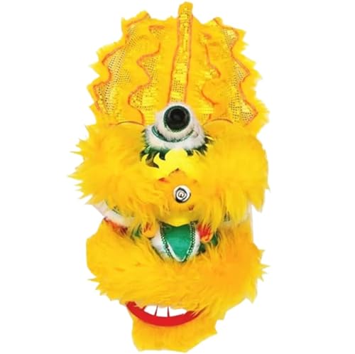 HYKJCSS Drachentanz Löwentanz Chinesischer Löwentanz for Fitness-Unterhaltung, Neujahr, Frühling, Löwentanz-Maskottchen-Dekorationen Fitnessübung(Yellow) von HYKJCSS