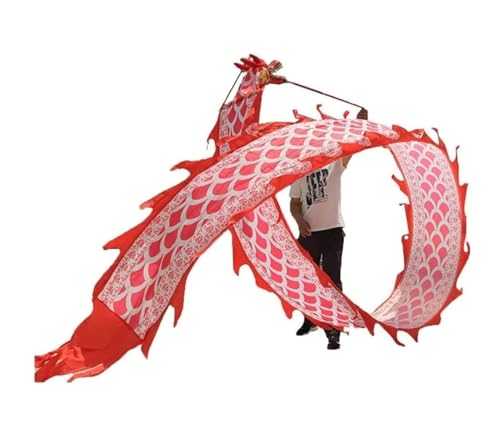 HYKJCSS Dragon Dance Lion Dance Streamer Dragon Dance Silk Lion Dance Outdoor-Unterhaltungsausrüstung Dragon Fitness Band, perfektes realistisches chinesisches Neujahrsband (Rot, 6 m) von HYKJCSS