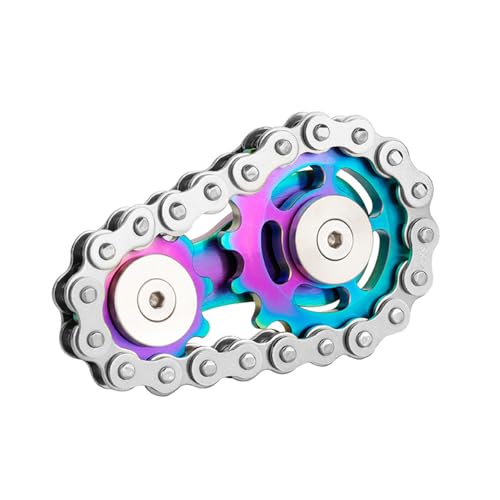 Gears Fidget Chain, Montage-Fidget-Spinner-Ring-Spielzeug, Zappel-Fahrrad-Ritzel-Würfel aus Metall, EDC-Neuheit zum Stressabbau von HYLRUNG