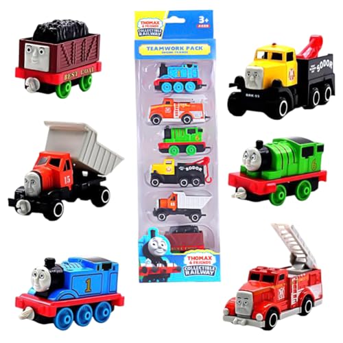 HYMBCFW Thomaas Car Spielzeugauto Set, 6PCS Autos Spielzeug Set Mini Die Cast Spielzeugautos Pull Back Autos Kleine Fahrzeuge für Kinder Kinderspielzeug Fahrzeuge Pull Back Geschenk für Kinder von HYMBCFW