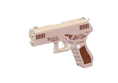 3D Holzpuzzle Erwachsene, Gummiband Pistole Holzmodell Bausatz, Modell Schreibtischdekoration Geschenk für Männer (Pistolen Modell) (Gummibandpistole 2) von HYNXM