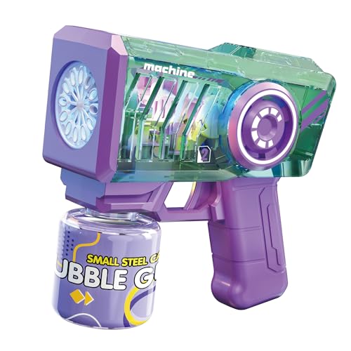 Seifenblasenpistole Kinder Mit Cooler Beleuchtung, Automatische Seifenblasenpistole Mit Seifenblasenflüssigkeit, Seifenblasen Pistole-Spielzeug Geschenk füR Kinder Im Alter Von 4–8 Jahren von HYNXM