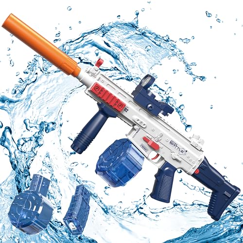 Wasserpistole Elektrisch, Erwachsene Wasserpistole, Automatische Wasserpistole mit Großer Kapazität, Reichweite Bis Zu 8 M, Geeignet FüR Pool Strand AktivitäTen Im Freien von HYNXM