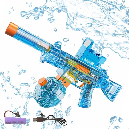 Wasserpistole Elektrisch, Transparente Wasserpistole für Erwachsene, Automatische Wasserpistole mit Großer Kapazität, Distanz bis zu 8 M, Pool, Strandspielzeug Wasserpistole Elektrisch, Transparente Wasserpistole für Erwachsene, Automatische Wasserpistole mit Großer Kapazität, Distanz bis zu 8 M, Pool, Strandspielzeug von HYNXM