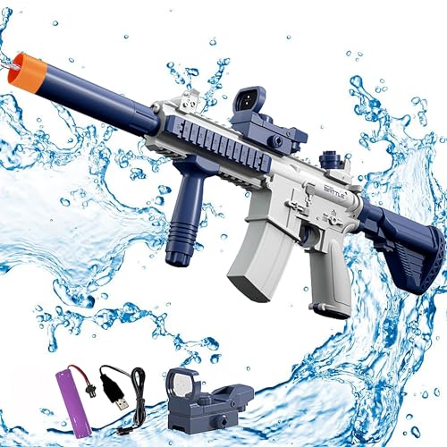 Wasserpistole Elektrisch, Wasserpistole Erwachsene und Kind, Reichweite Bis Zu 8 M, Geeignet FüR Pool Strand AktivitäTen Im Freien von HYNXM