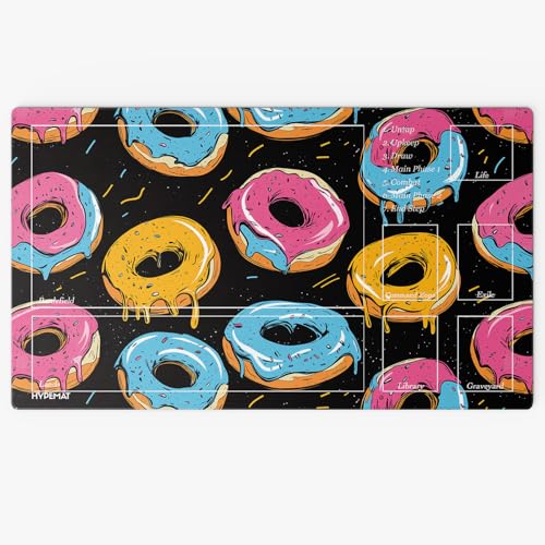 HYPEMAT Magic: The Gathering TCG Playmat-1 Spieler Spielmatte für Anfänger und Fortgeschrittene + gratis Tasche (Donuts) von HYPEMAT
