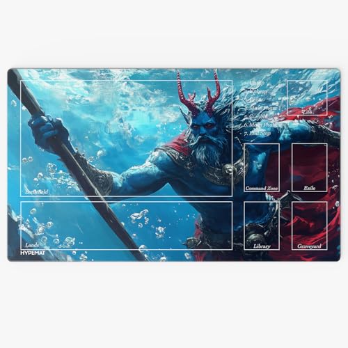 HYPEMAT Magic: The Gathering TCG Playmat-1 Spieler Spielmatte für Anfänger und Fortgeschrittene + gratis Tasche (Neptun) von HYPEMAT